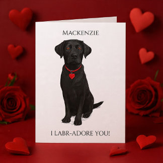  Labrador With Love Heart Adore You Personalized Karte