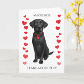  Labrador With Love Heart Adore You Personalized Karte (Gelbe Blume)