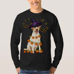 Labrador Wizard Hat Tree Lights Pumpkin Party Hall T-Shirt