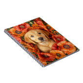 Labrador x Golden Puppy in Poppies schnippelt Notizblock (Rechte Seite)