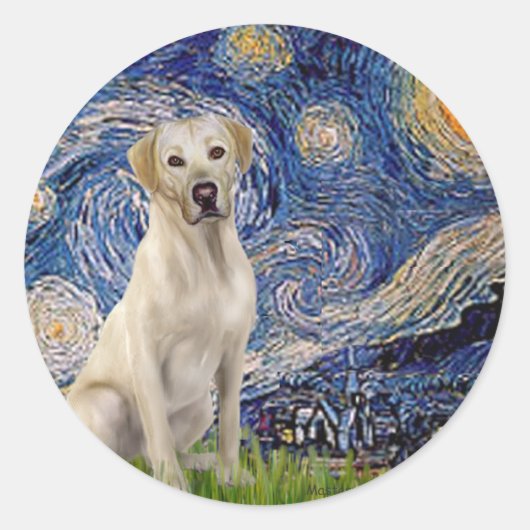 Labrador (Y7) - Starry Night Runder Aufkleber (Vorderseite)