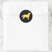 Labrador Yellow Stehend Labrador Silhouette Runder Aufkleber (Tasche)