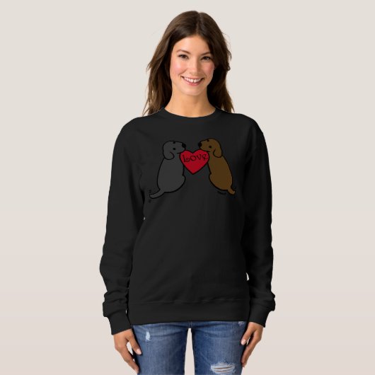 Labrador-Zwillinge mit Liebe Sweatshirt (Vorne ganz)