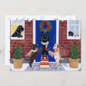 Labradore Weihnachtszeit-Party Einladungen (Vorne/Hinten)