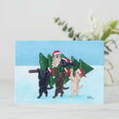 Labradore Weihnachtszeit-Party Einladungen (Stehend Vorderseite)