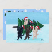 Labradore Weihnachtszeit-Party Einladungen (Vorne/Hinten)