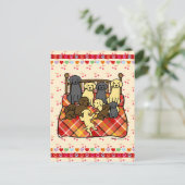 Labradoren auf der King Size Bed Postkarte (Stehend Vorderseite)