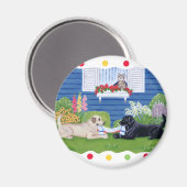 Labradoren im Gartenmalerei Magnet (Vorderseite/Rückseite)