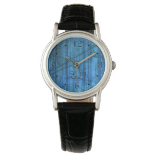 Labradorit Gemis Blue Monogram Numbers Armbanduhr