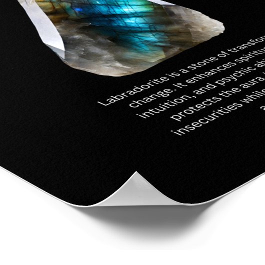 Labradorite Crystal Stone Bedeutung Poster (Ecke)
