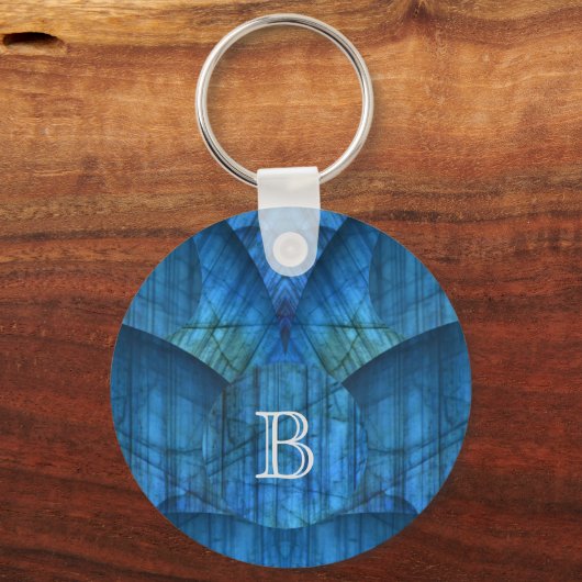 Labradoritgemische Monogramm-Schlüsselanhänger Schlüsselanhänger (Vorderseite)