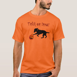 Labradorkürbis des Halloweens der Männer schwarz T-Shirt