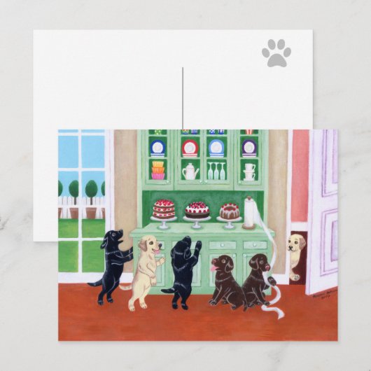 Labradorpuppen Postkarte (Vorne/Hinten)