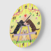LabradorRomance Valentine Große Wanduhr (Winkel)