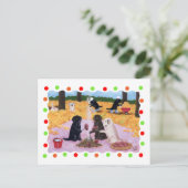 Labradors Autumn Fun (Punkt) Postkarte (Stehend Vorderseite)