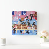 Labradors Bäckerei Malerei Wall Clock Quadratische Wanduhr (Zuhause)