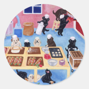 Labradors Bakery Runder Aufkleber