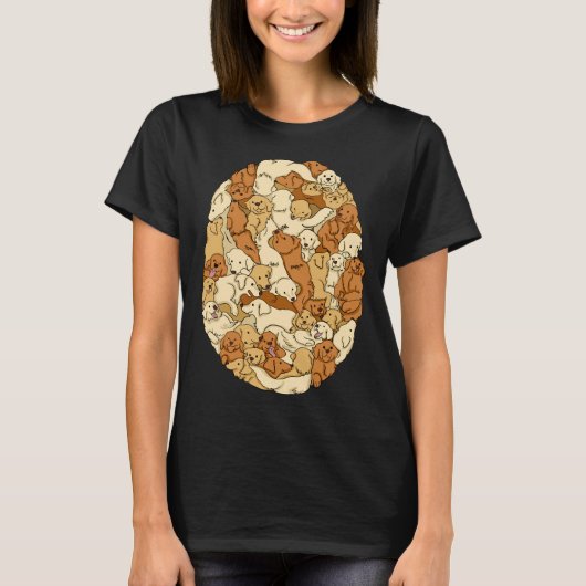 Labradors Dog Pattern Golden Retrievers T-Shirt (Vorderseite)