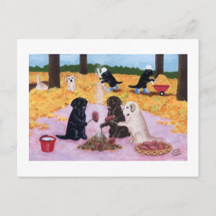 Labradors Herbstspass Postkarte