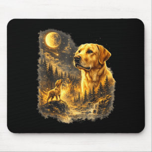 Labradors heulen zum Mond vintage lustig Mousepad