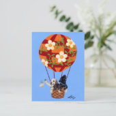 Labradors & Hot Air Balloon Painting Postkarte (Stehend Vorderseite)