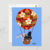 Labradors & Hot Air Balloon Painting Postkarte (Vorne/Hinten)