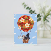 Labradors & Hot Air Balloon Painting Postkarte (Stehend Vorderseite)