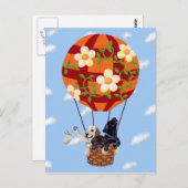 Labradors & Hot Air Balloon Painting Postkarte (Vorne/Hinten)