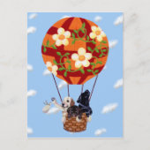 Labradors & Hot Air Balloon Painting Postkarte (Vorderseite)