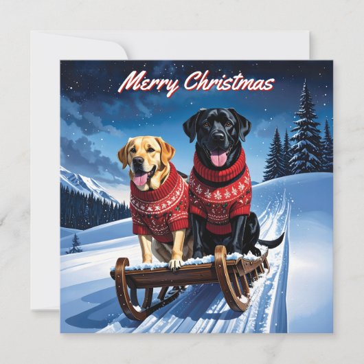 Labradors Pack von flachen Weihnachten Mitteilungskarte (Vorderseite)