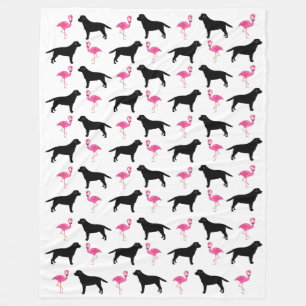 Labradors und Flamingo-Decke - groß Fleecedecke