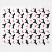 Labradors und Flamingo-Decke - groß Fleecedecke (Vorderseite (Horizontal))