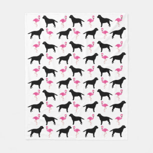 Labradors und Flamingo-Decke - Medium Fleecedecke