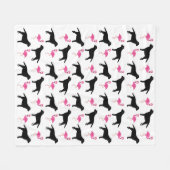 Labradors und Flamingo-Decke - Medium Fleecedecke (Vorderseite (Horizontal))