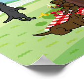 Labradors und Happy Cherry Blossom Poster (Ecke)