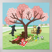 Labradors und Happy Cherry Blossom Poster (Vorne)