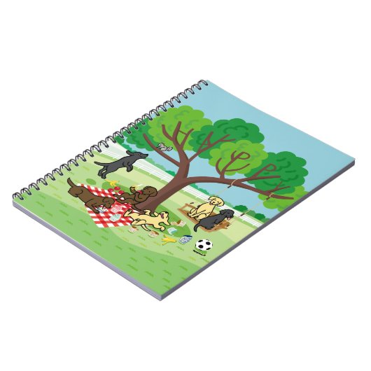 Labradors und Happy Tree Notizblock (Linke Seite)