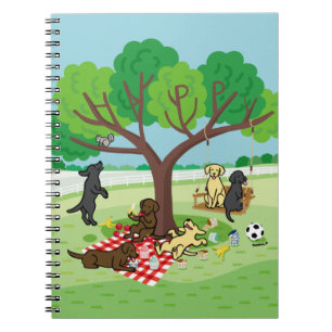 Labradors und Happy Tree Notizblock