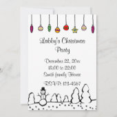 Labradors und Weihnachtsverzierungs-Cartoon Einladung (Rückseite)