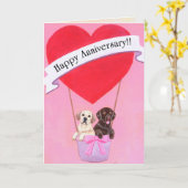 Labradors zum Hochzeitstag Karte (Gelbe Blume)