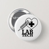 LABRADORtech-HERZ-SPRITZE-LOGO - Button (Vorne & Hinten)
