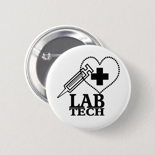 LABRADORtech-HERZ-SPRITZE-LOGO - Button (Vorne & Hinten)
