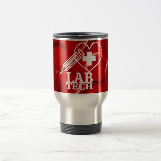 LABRADORtech-HERZ-SPRITZE-LOGO Reisebecher (Mittel)