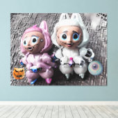 Labubu Tricks und Leckereien Leinwanddruck (Insitu (Holzboden))