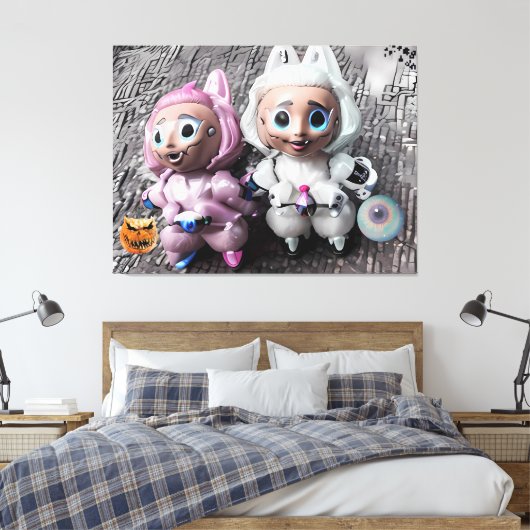 Labubu Tricks und Leckereien Leinwanddruck (Insitu (Schlafzimmer))