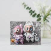 Labubu Tricks und Leckereien Postkarte (Stehend Vorderseite)