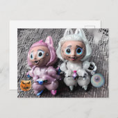 Labubu Tricks und Leckereien Postkarte (Vorne/Hinten)