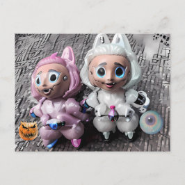 Labubu Tricks und Leckereien Postkarte