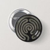 Labyrinth antikes Silber | Schwarzer Spritzer Button (Vorne & Hinten)