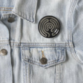 Labyrinth antikes Silber | Schwarzer Spritzer Button (Beispiel)